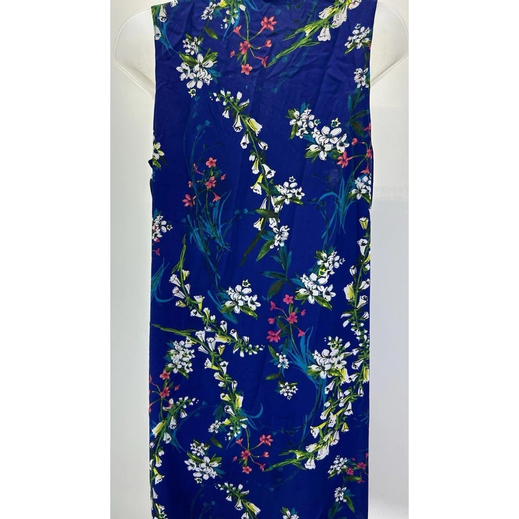 Worthington Women's Sz 6 Blue Floral Print Lined Sleeveless Sheath Dress.