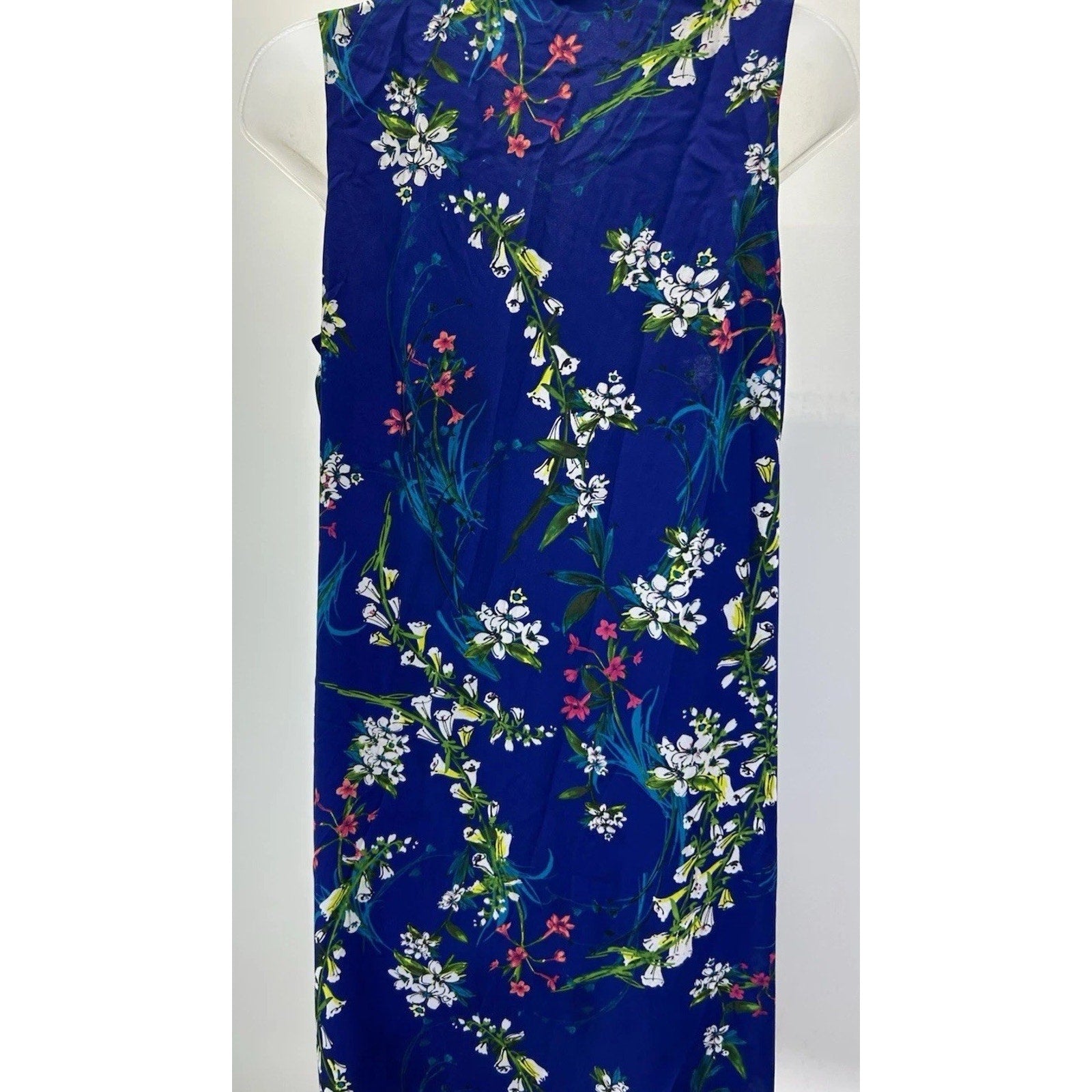Worthington Women's Sz 6 Blue Floral Print Lined Sleeveless Sheath Dress.