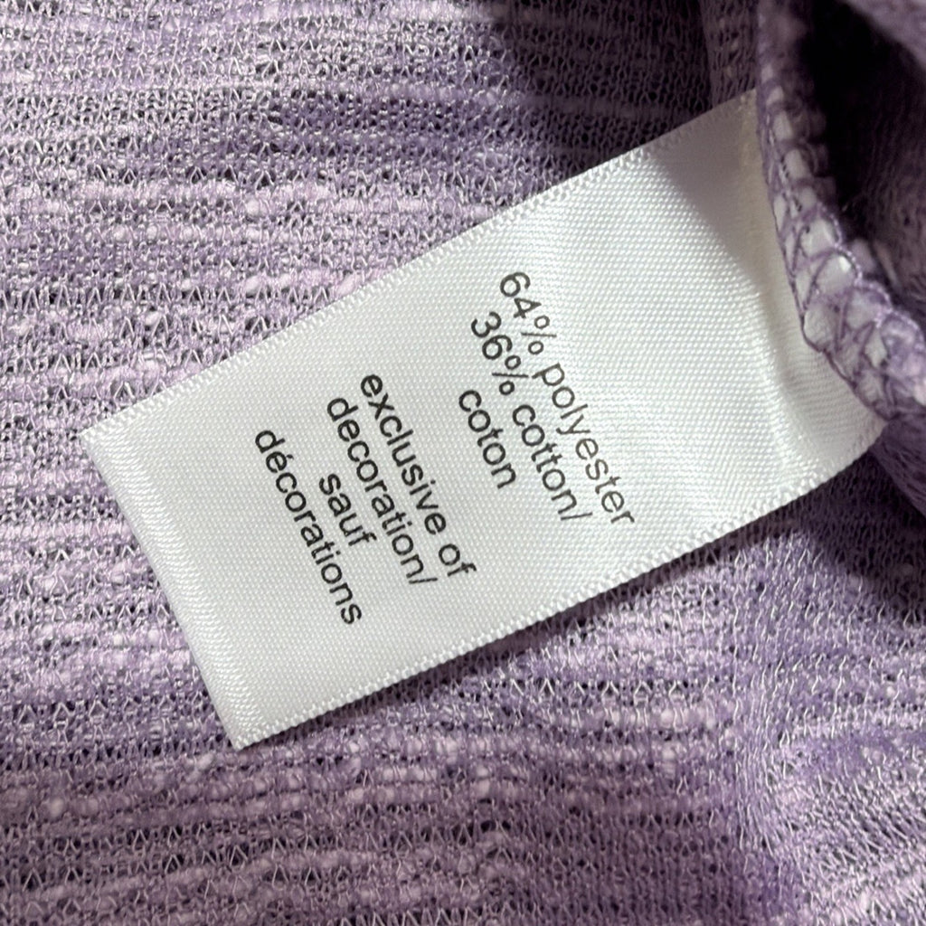 Maurices Womens Tweed Purple Button Knit Cotton Blend Casual Pockets Sweater XL