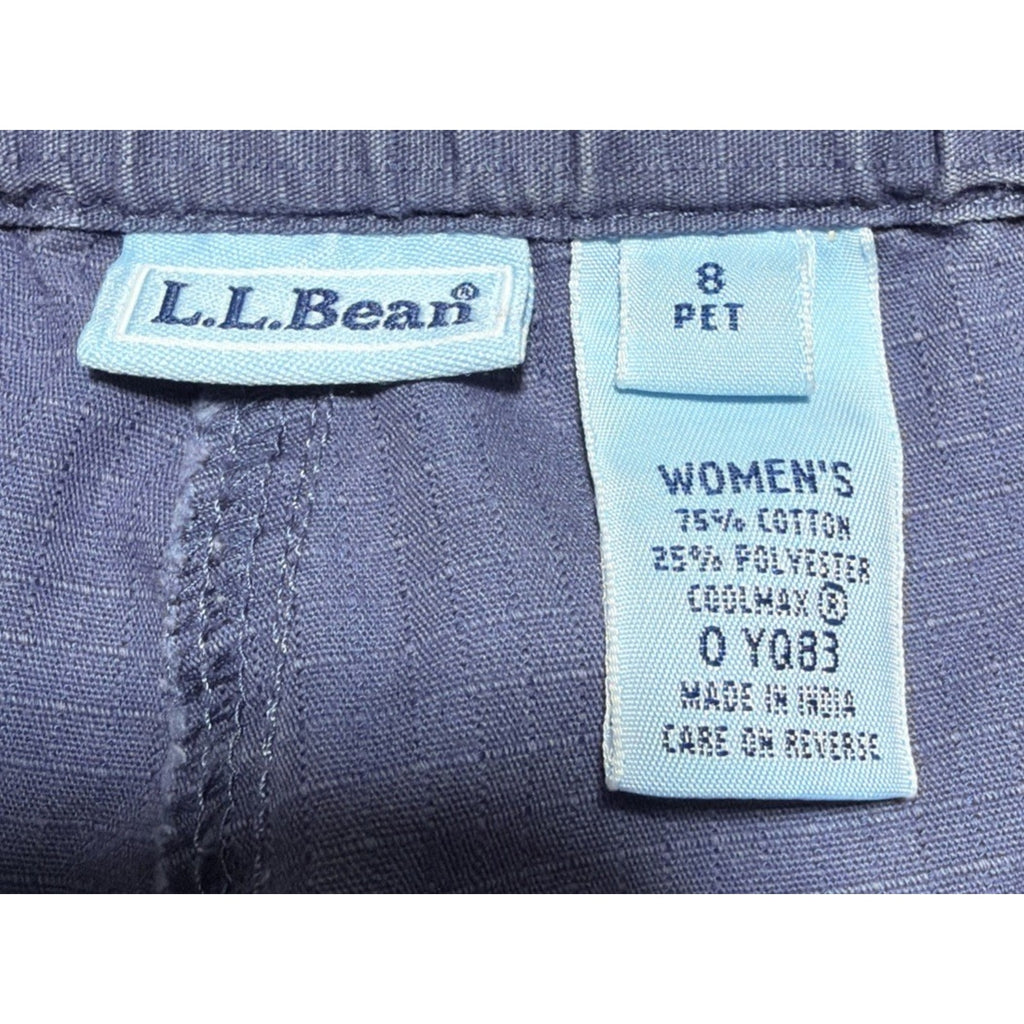 LL Bean Womens Size 8 Pet Blue High Rise Utility Hiking Outdoor Coolmax Pants