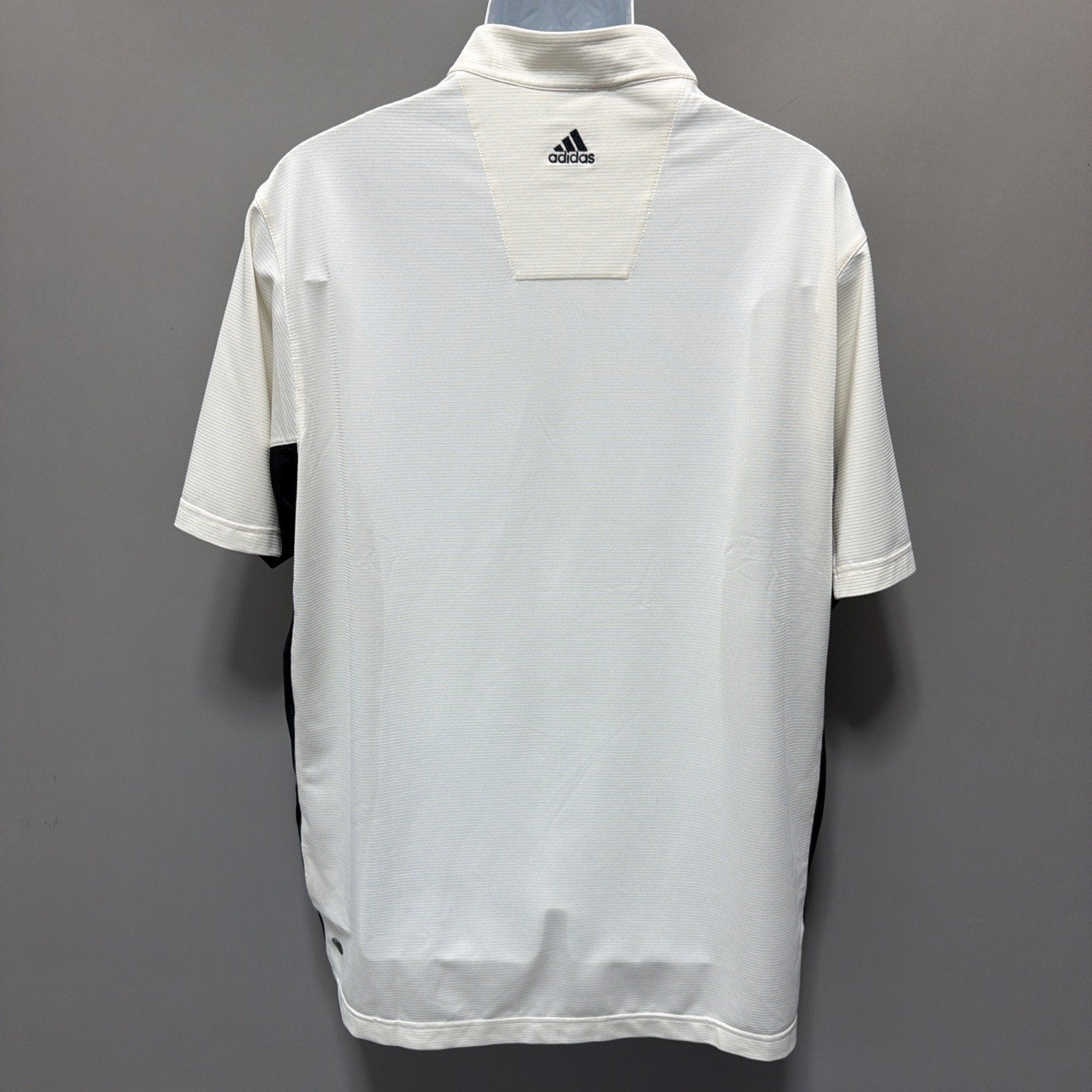 Adidas ClimaCool Cream Black Golf Short Sleeve Polo Shirt Size 1/4 zip L NEW