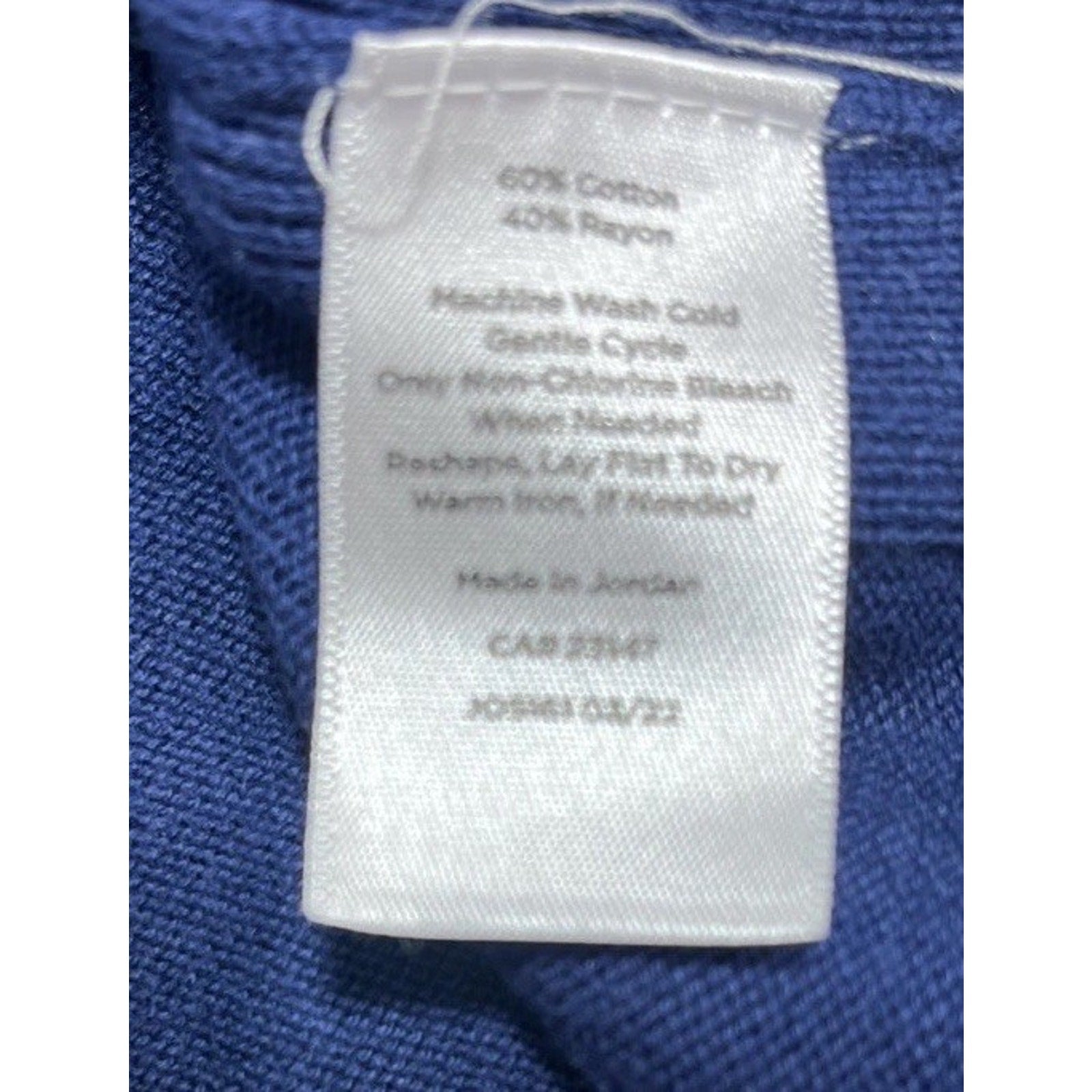 TALBOTS INDIGO NAVY BLUE/PINK TIPPED GIRLFRIEND CARDIGAN SWEATER Large