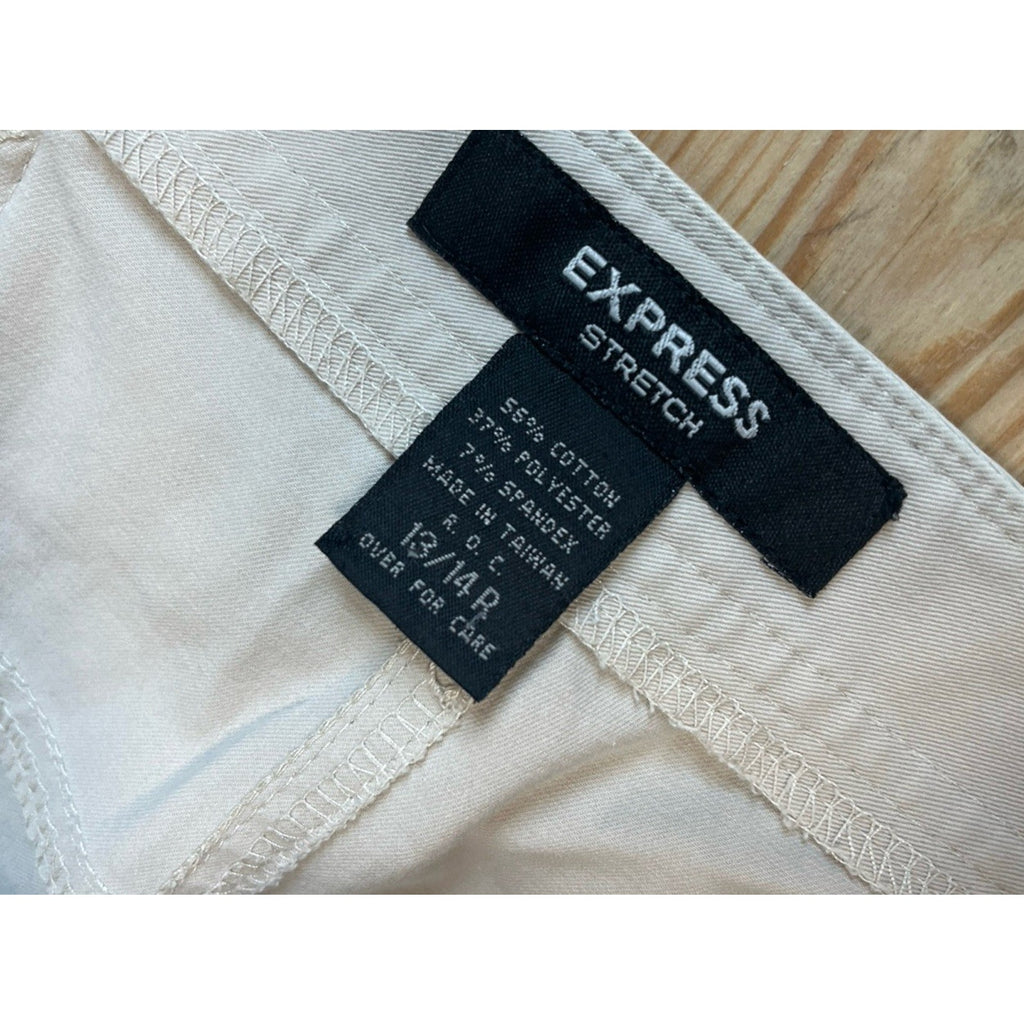 EXPRESS Stretch Low-Slung Flare Khaki Pants Size 13/14