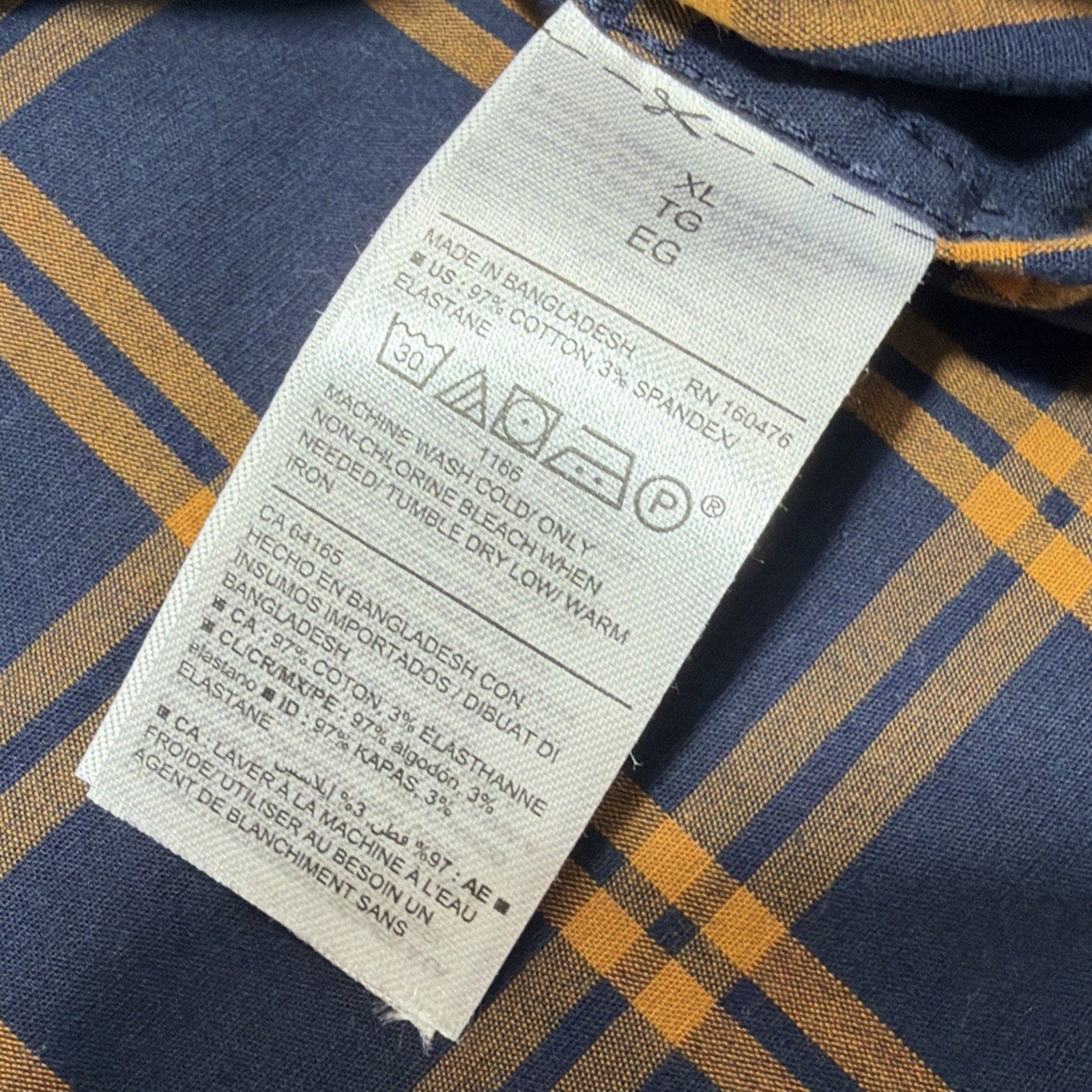 Old Navy Blue Tartan Plaid Men’s Long Sleeve Size XL Slim Fit NWT
