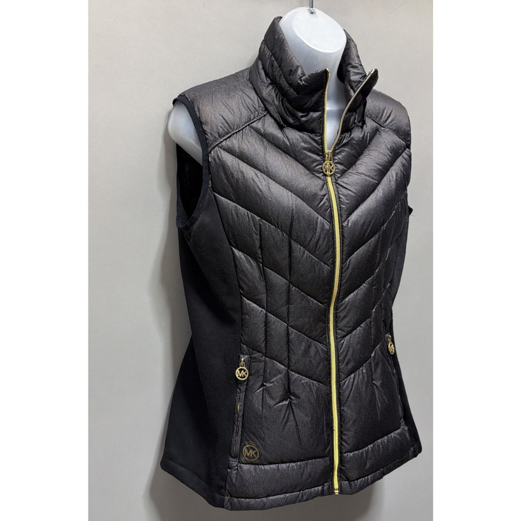 Michael Kors Women’s Medium Black Ultra Lightweight Down Puffer Vest Zip