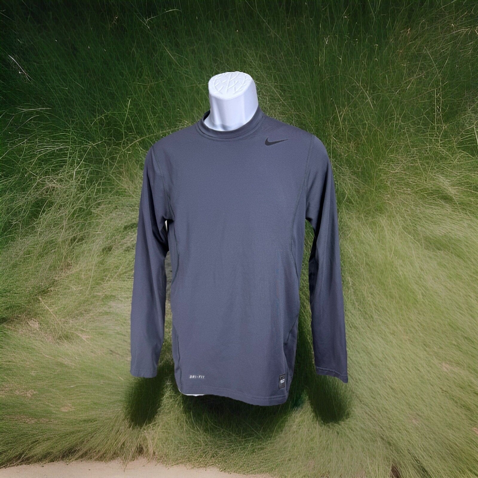 Nike Pro Combat Shirt Men’s Small Blue Fitted Dri-Fit Long Sleeve Sweatshirt