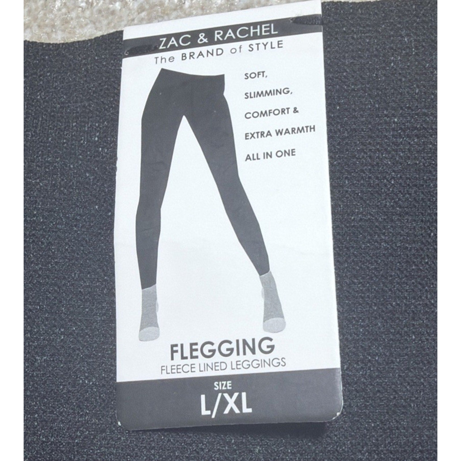 Zac & Rachel Women's L/XL Soft Pull On Comfort Waist HR Fleece Leggings Camo NWT