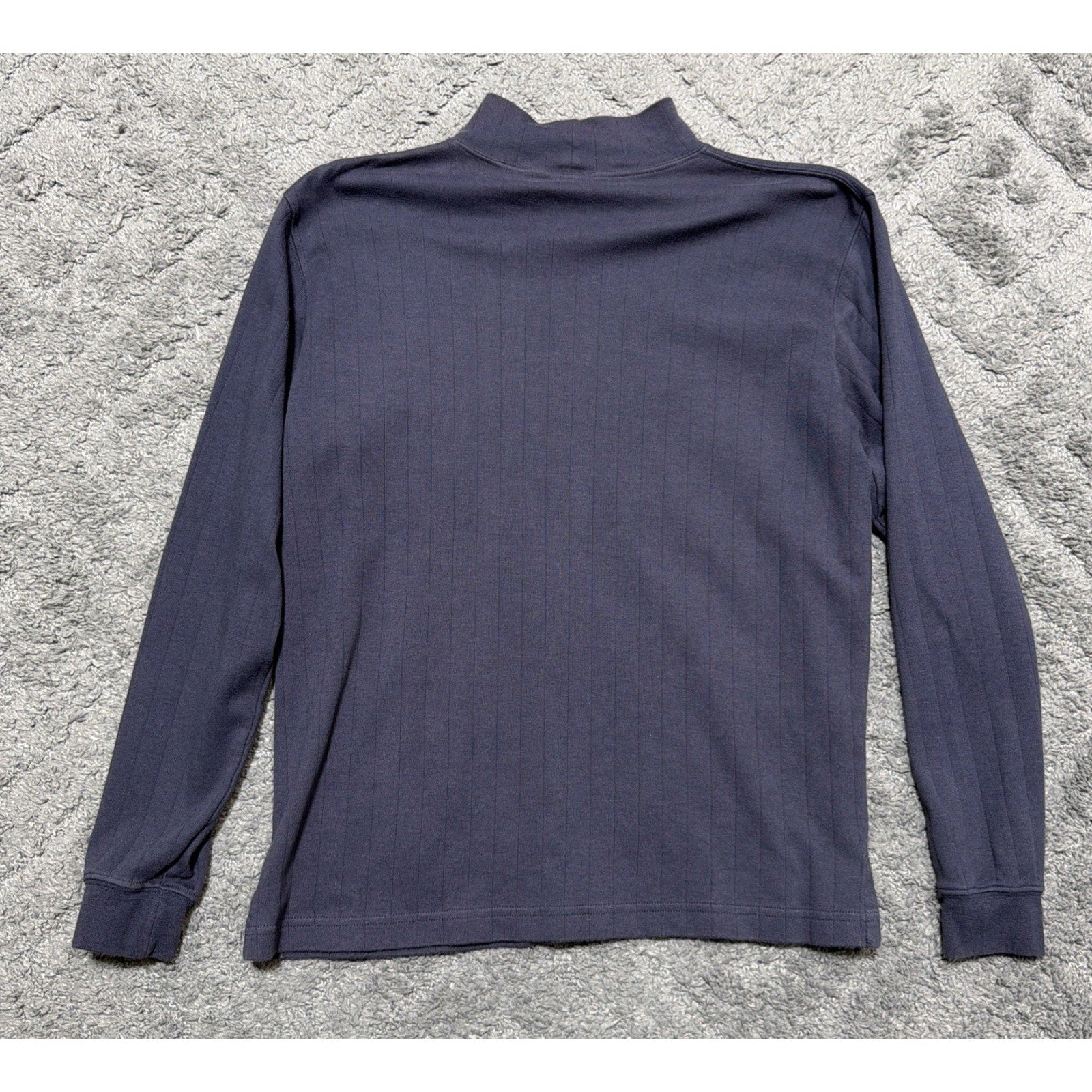 Vtg LL Bean Top Women's M Gray Pima Cotton Knit Pullover Mock Neck