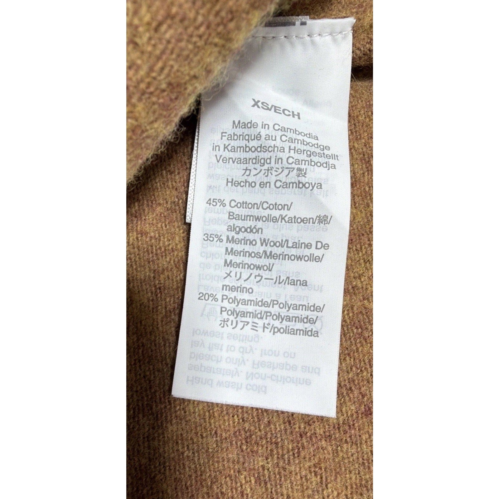 J. Crew Womens Fall Knit Merino Wool Blend Tunic Sweater Size XS Heather Camel