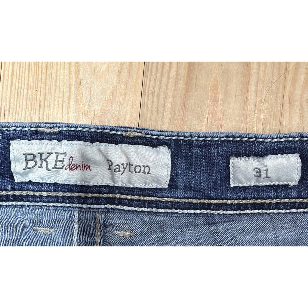 BKE Denim Payton Mid Rise Capri Jeans, Women’s 31 (ABK629) Thick Stitch Western