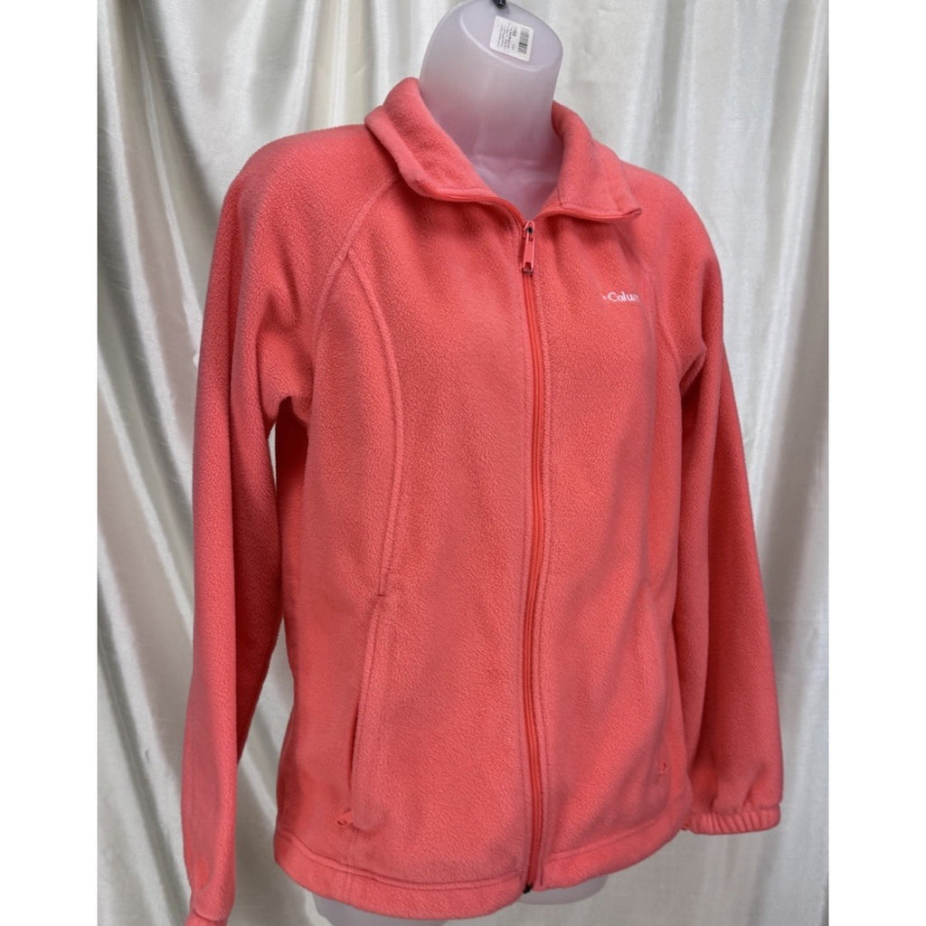 Columbia Sportswear Fleece Full Zip Salmon Pink Orange Size Women’s Medium Jkt