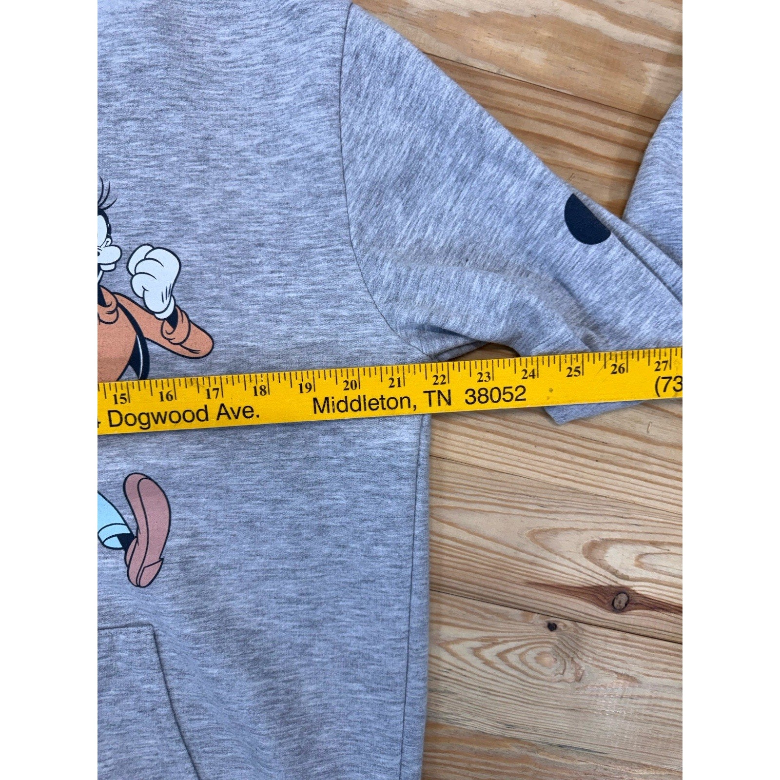Disney Hoodie Womens XL Gray Mickey Mouse Fleece Sweatshirt *READ
