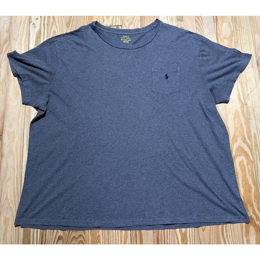 Polo Ralph Lauren Shirt Mens Big 3X Gray Crew Neck Short Sleeve Logo Tee Top