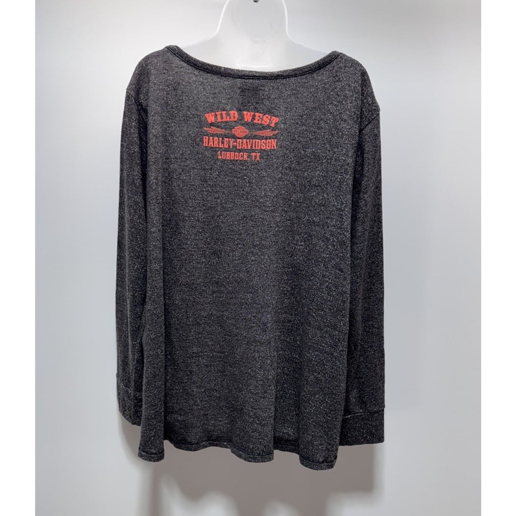 Harley Davidson Wild West Lubbock TX Shirt Long Sleeve Top Biker Women’s Size 1X