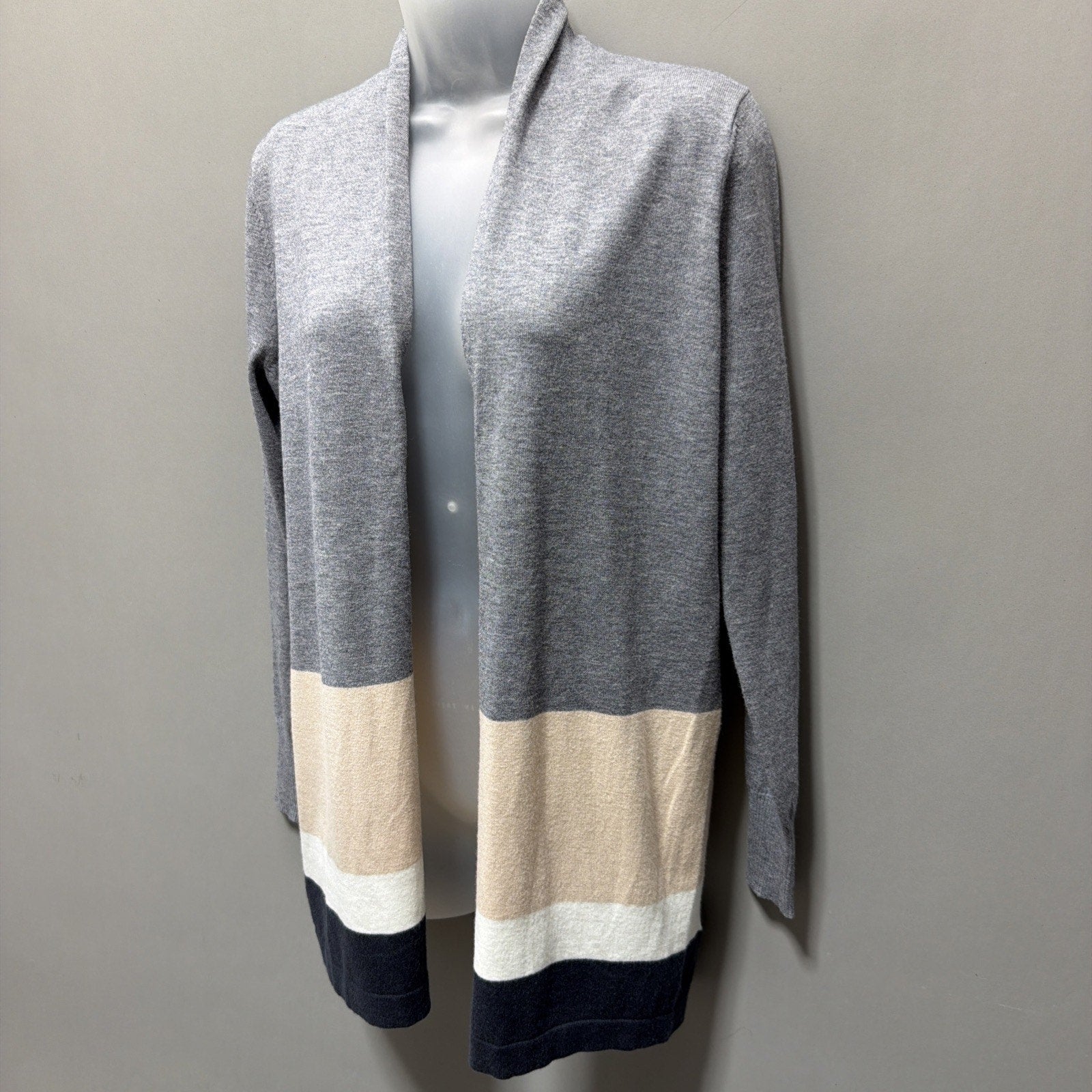 Staccato Women's Color Block Open Cardigan Super Soft Sweater Size Small NWT