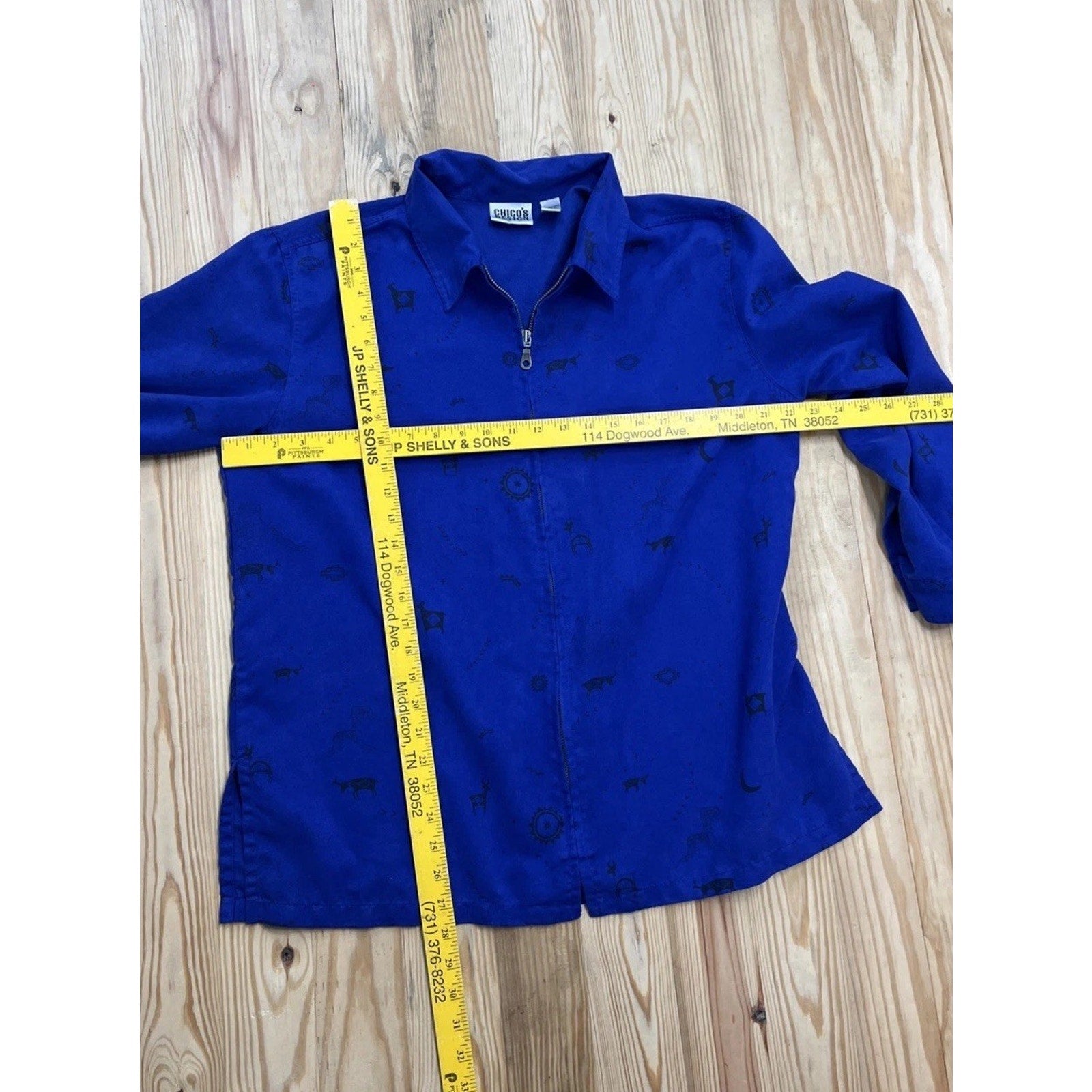 Chico’s Full Zip Aztec Print Jacket Size 2 Large Poly