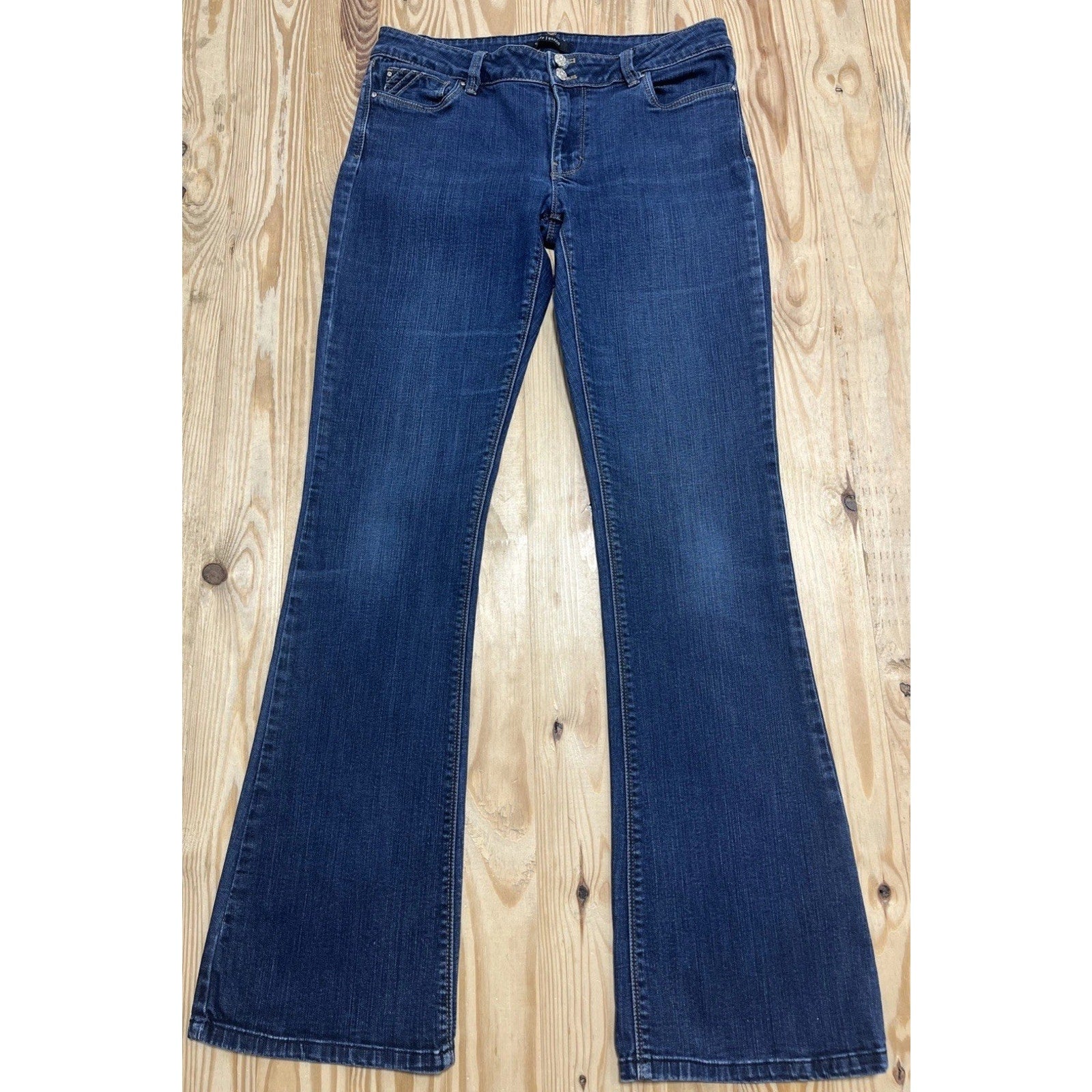 White House Black Market Denim Jeans 8R Women Blue Skinny Flare
