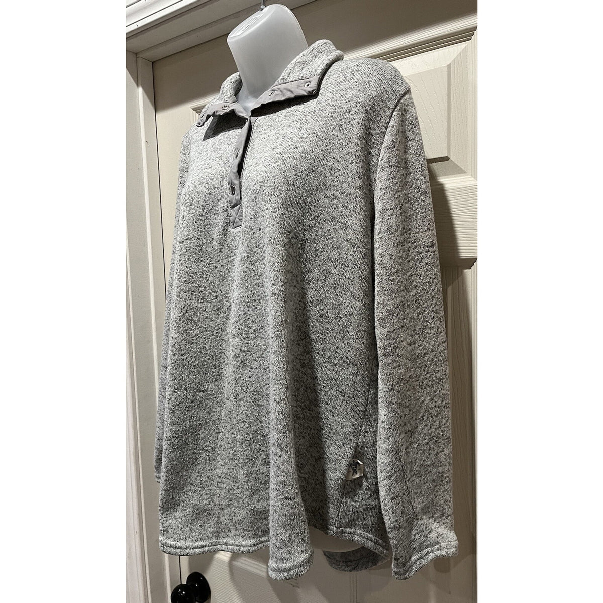 Simply Southern Sweater Women's XL Gray Pullover Long Sleeve Mock Neck Knit