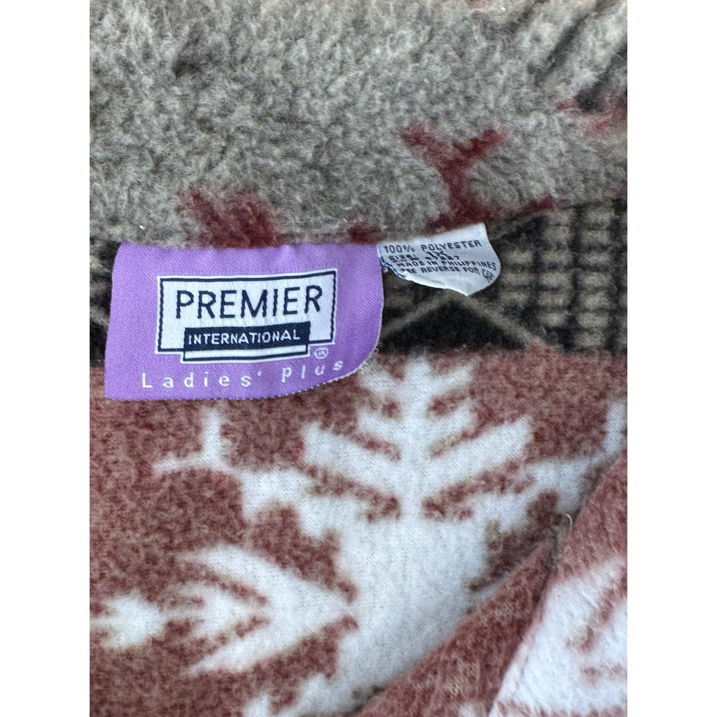Premier International Full Zip Fleece Jacket Deep Pile Sweater Women’s Size 1X