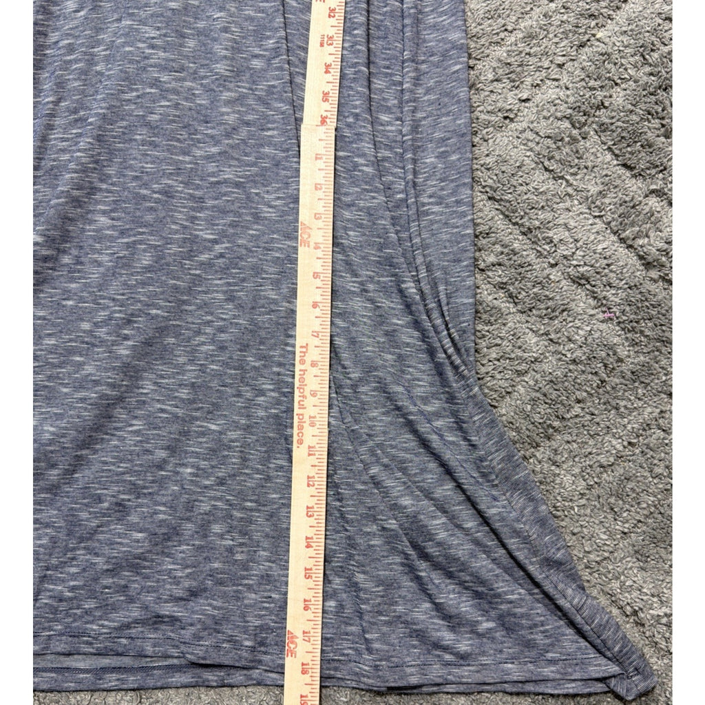Max Studio Jersey Trimmed Slub Summer Sleeveless Maxi Dress Size L Stretch NWT