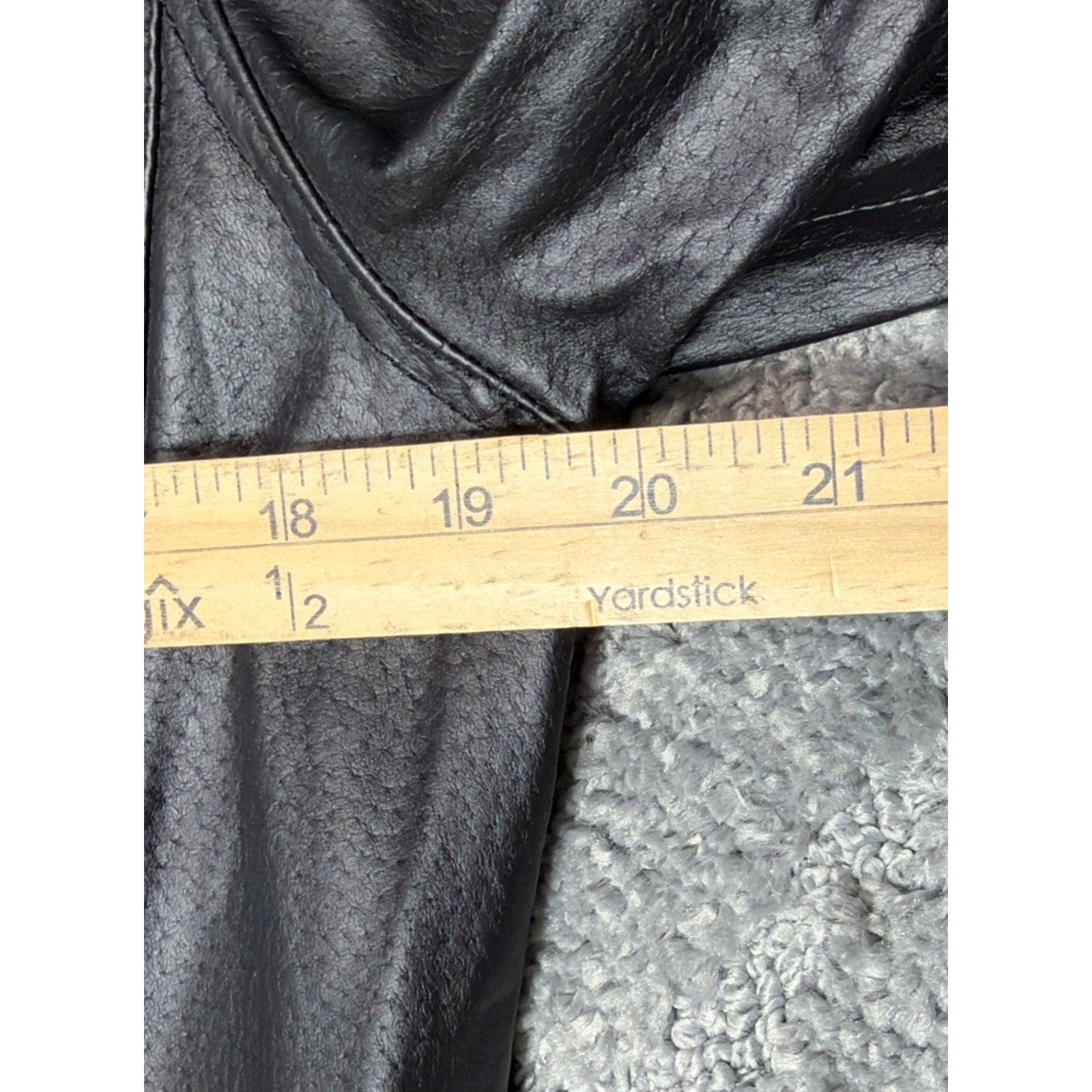 Women's DENIM & CO. Black 100% Genuine Leather Full Zip Jacket Size Small