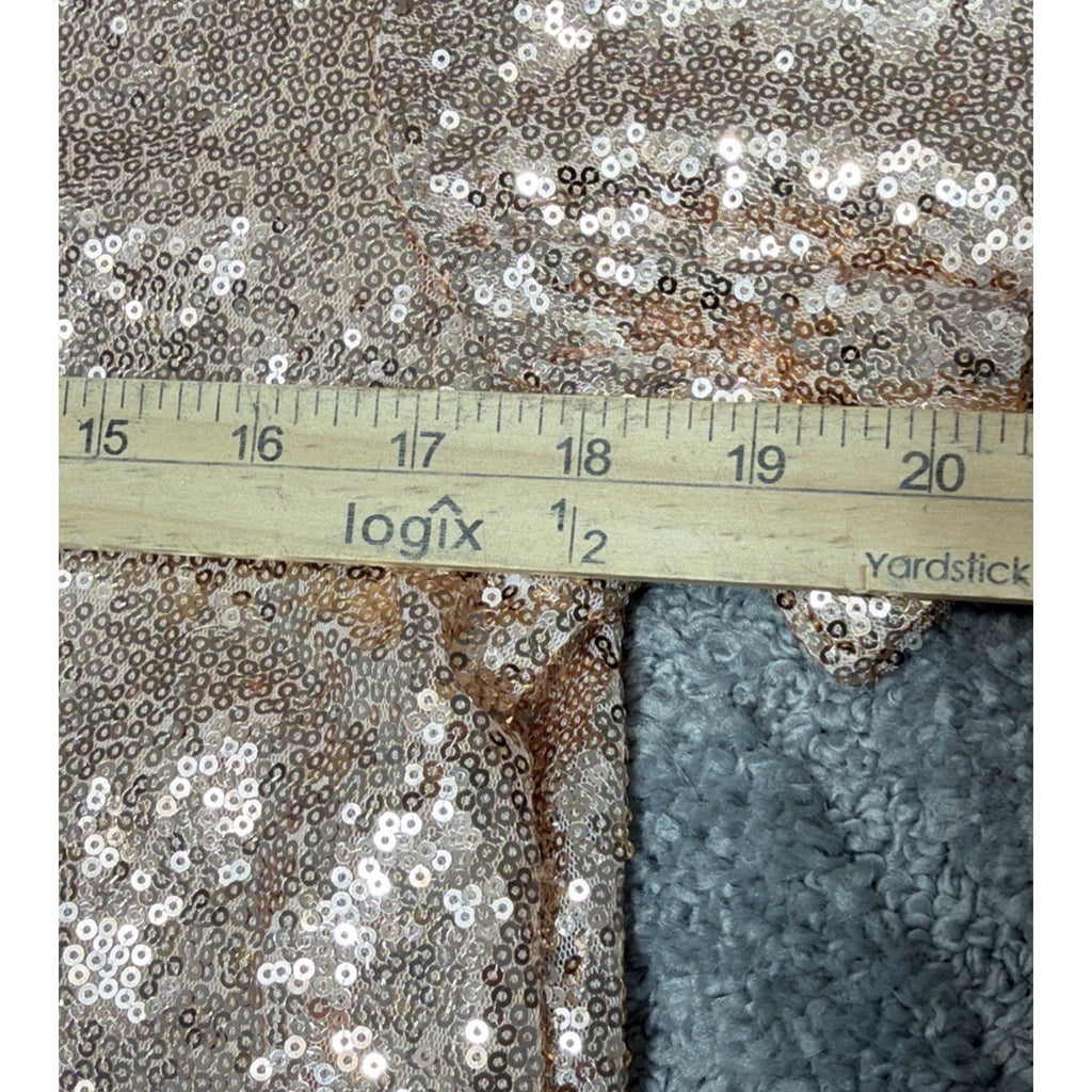 Vanilla Bay Gold Sequin Top Small Short Sleeve Tunic Style Lined NWT Festive