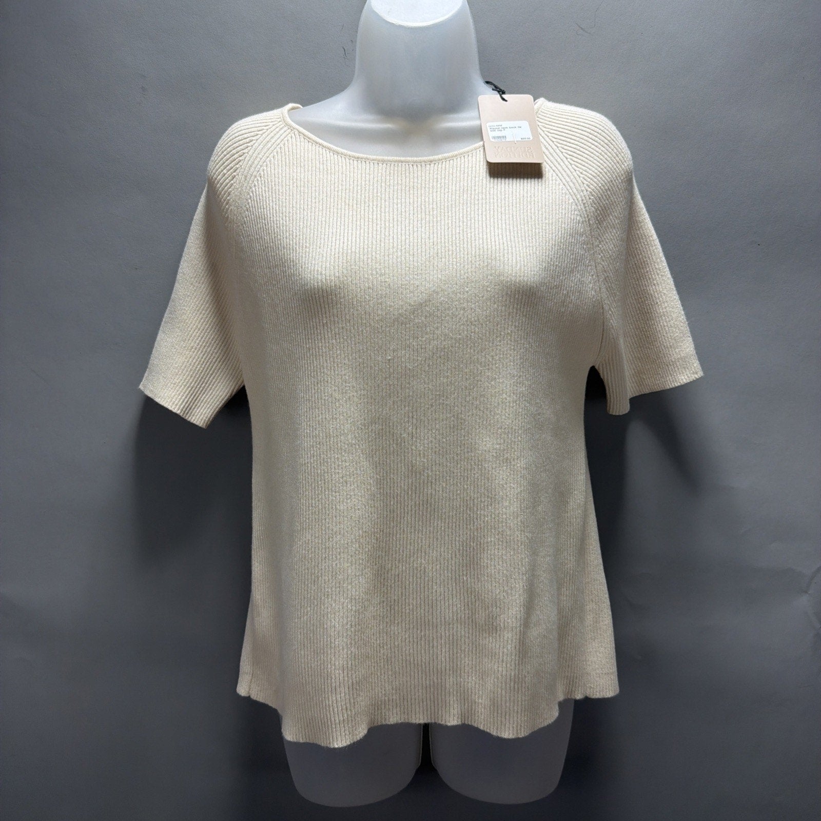 Sunday Edition Round Neck Back Tie Knit Top Pullover NWT