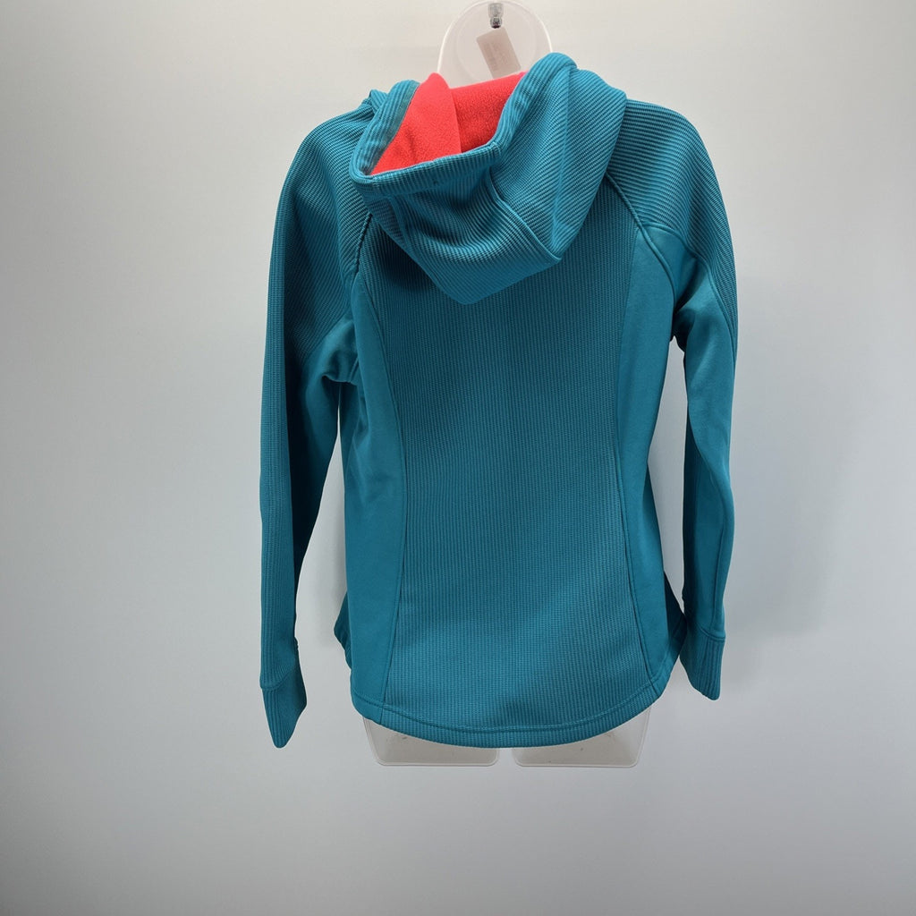 Swiss Tech Women’s Full Zip Hoodie Jacket Blue Pink Waffle Fleece Large M