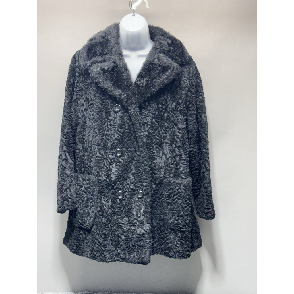 Vintage Black Persian Lamb Fur Coat Made In The USA ILGWU Measures Women’s M