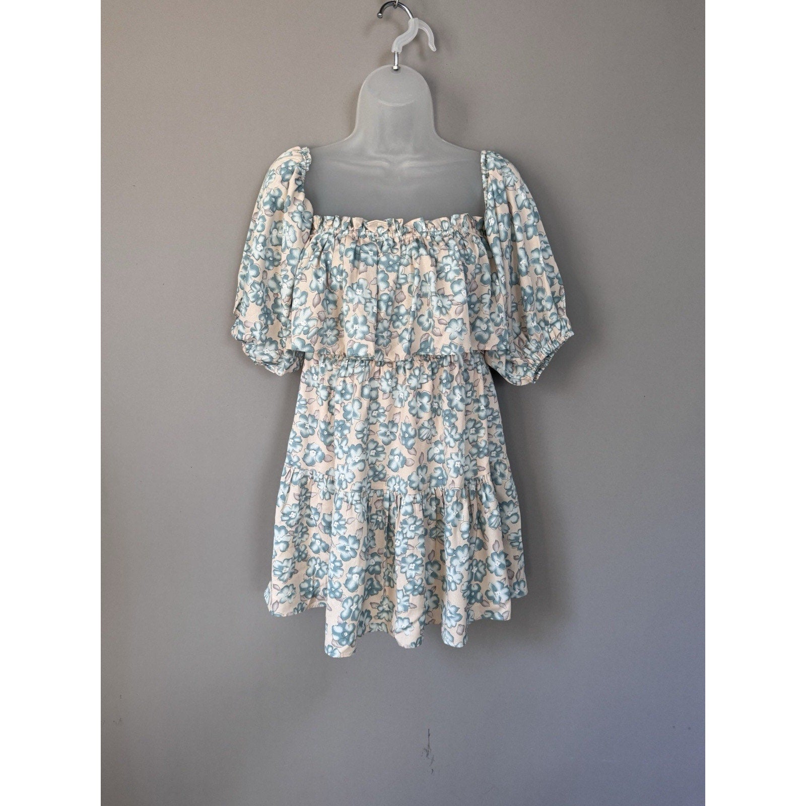 NWT Lush Short Dress Cut Out Long Sleeve Size Medium Mauve Pink Print tie Back