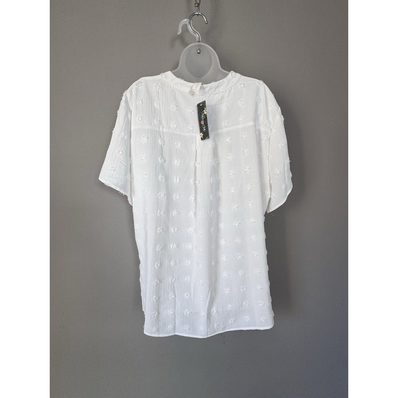 Blooming Jelly Size XXXL White Swiss Dot Embossed Floral Texture New With Tags