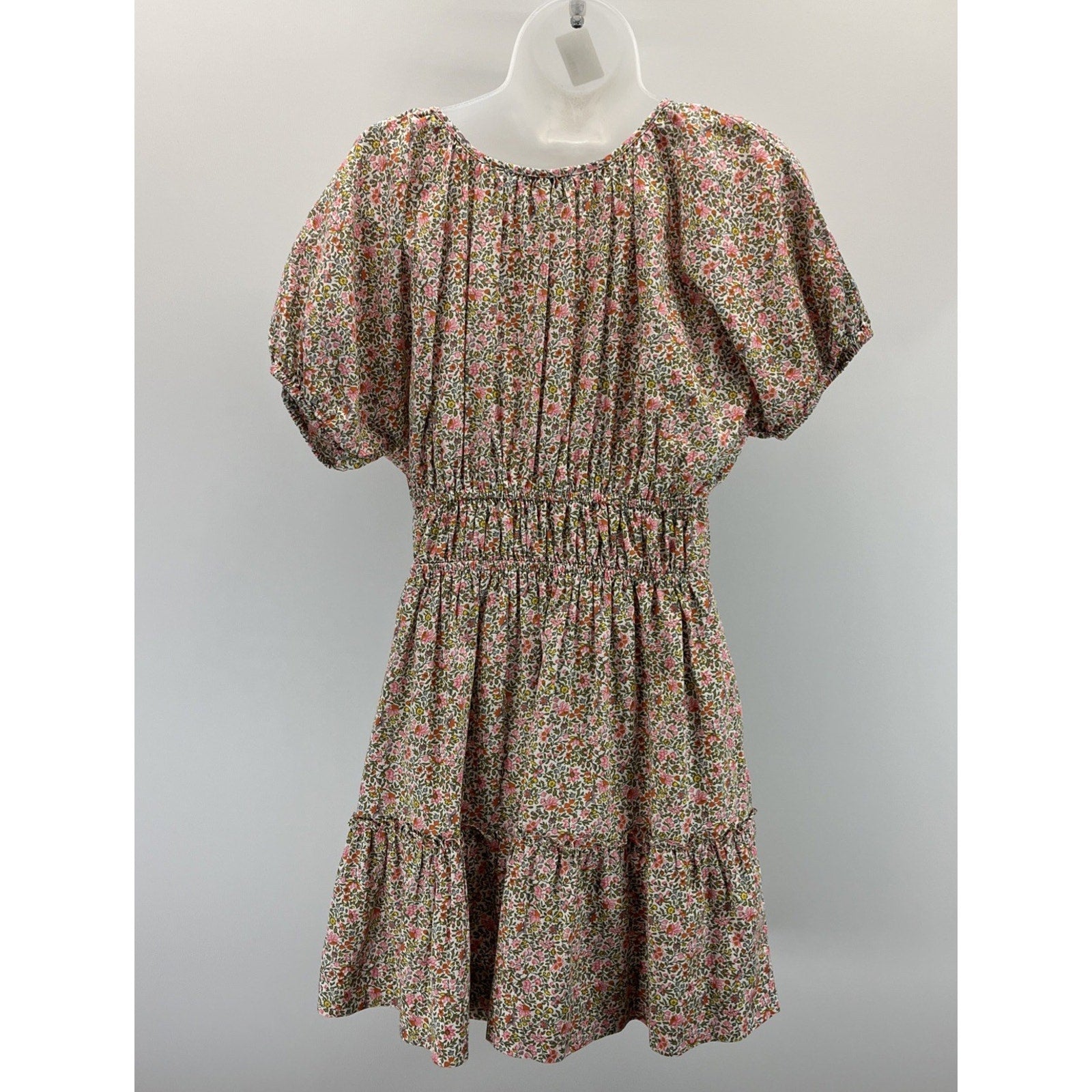 J.Crew Cinched-waist Puff-sleeve Smocked Cottagecore Peasant Dress Sz S Floral
