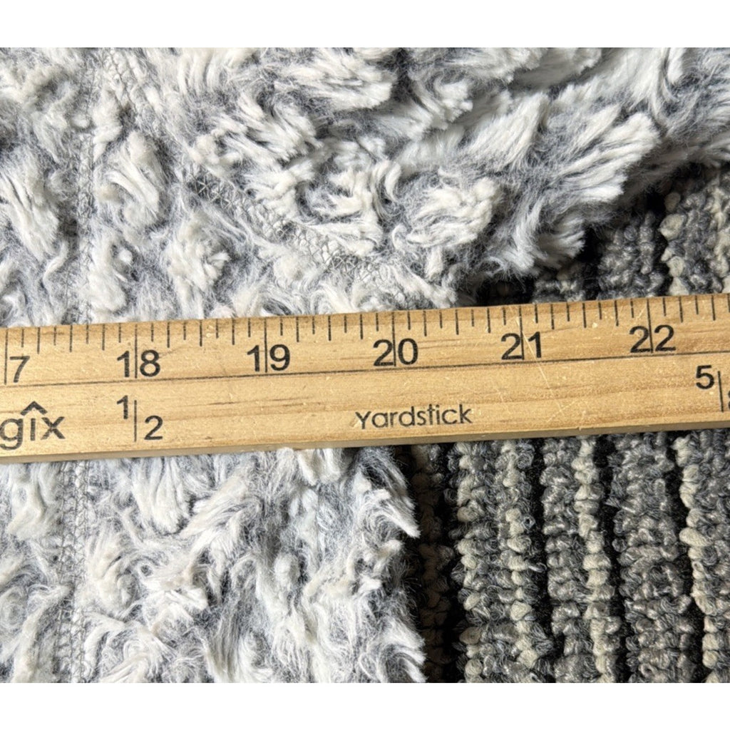 Women's Simply Southern White Gray Diamond Sherpa 1/4 Zip Pullover Fleece Size S