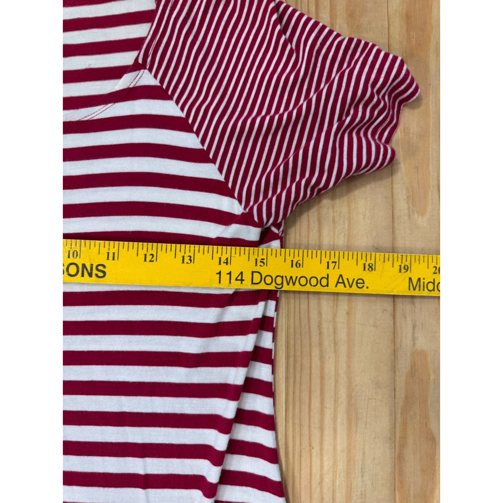 Chico Women's Raglan Short Sleeve Striped T-Shirt Dress Zenana Size Small