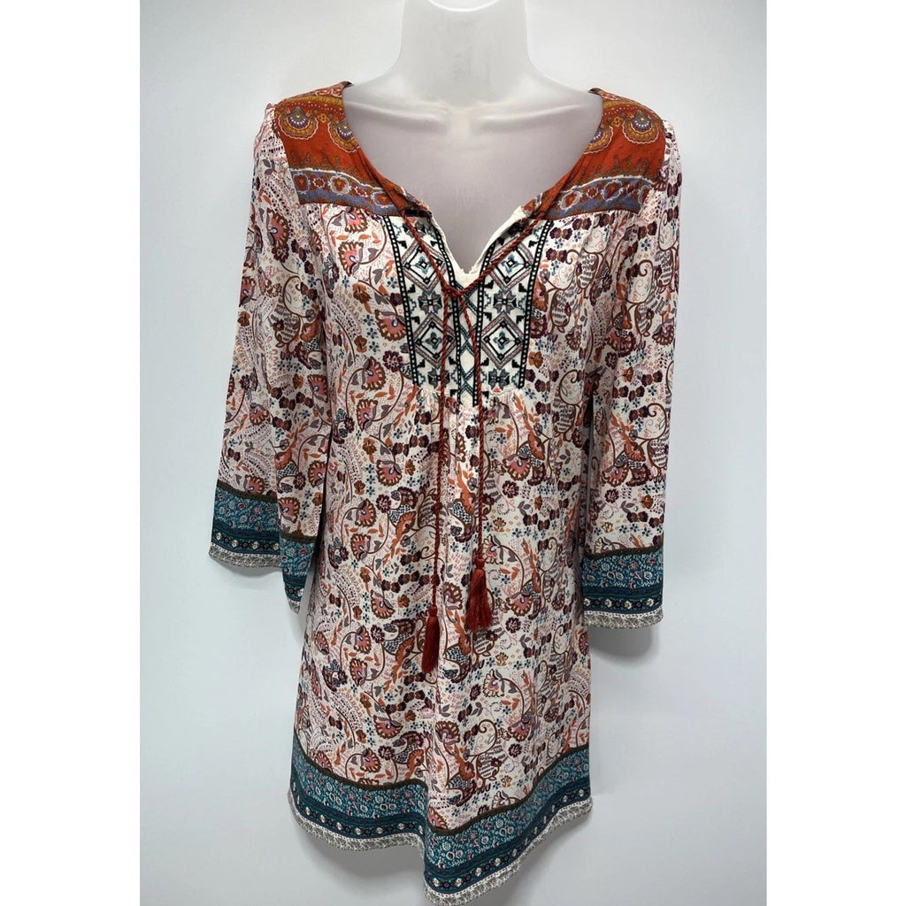 Flying Tomato Anthropology Long Flare Sleeve Size M Boho Hippie Midi Dress