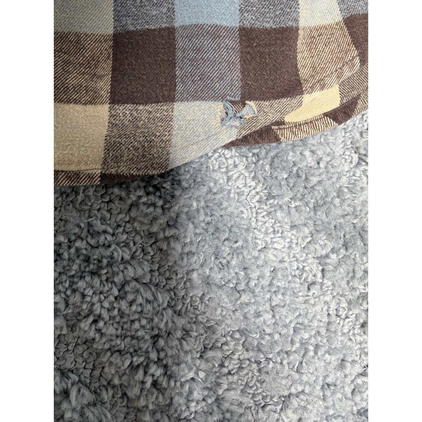Vintage Woolrich Heavyweight Flannel Shirt Brown Blue Cream Plaid