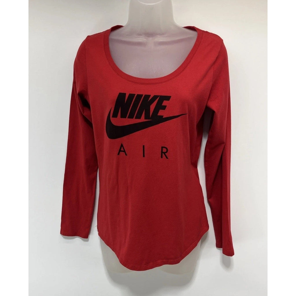 The Nike Tee Red Athletic Cut long sleeve Shirt Women's Medium Nike Air