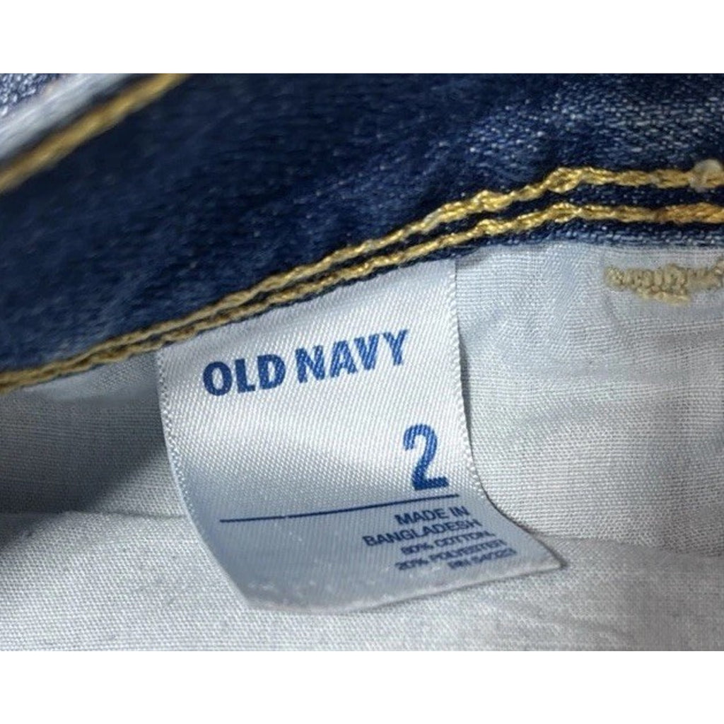 Old Navy Denim Mini Skirt Women's Size 2 Blue Flat Front Frayed Hem