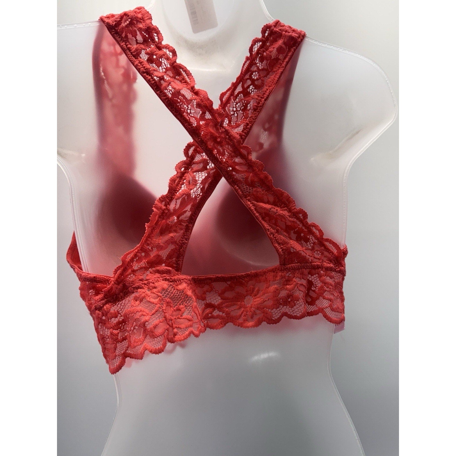 No Boundaries RN #52469 Coral Fire Pink Wireless Bralette Bra Size XL