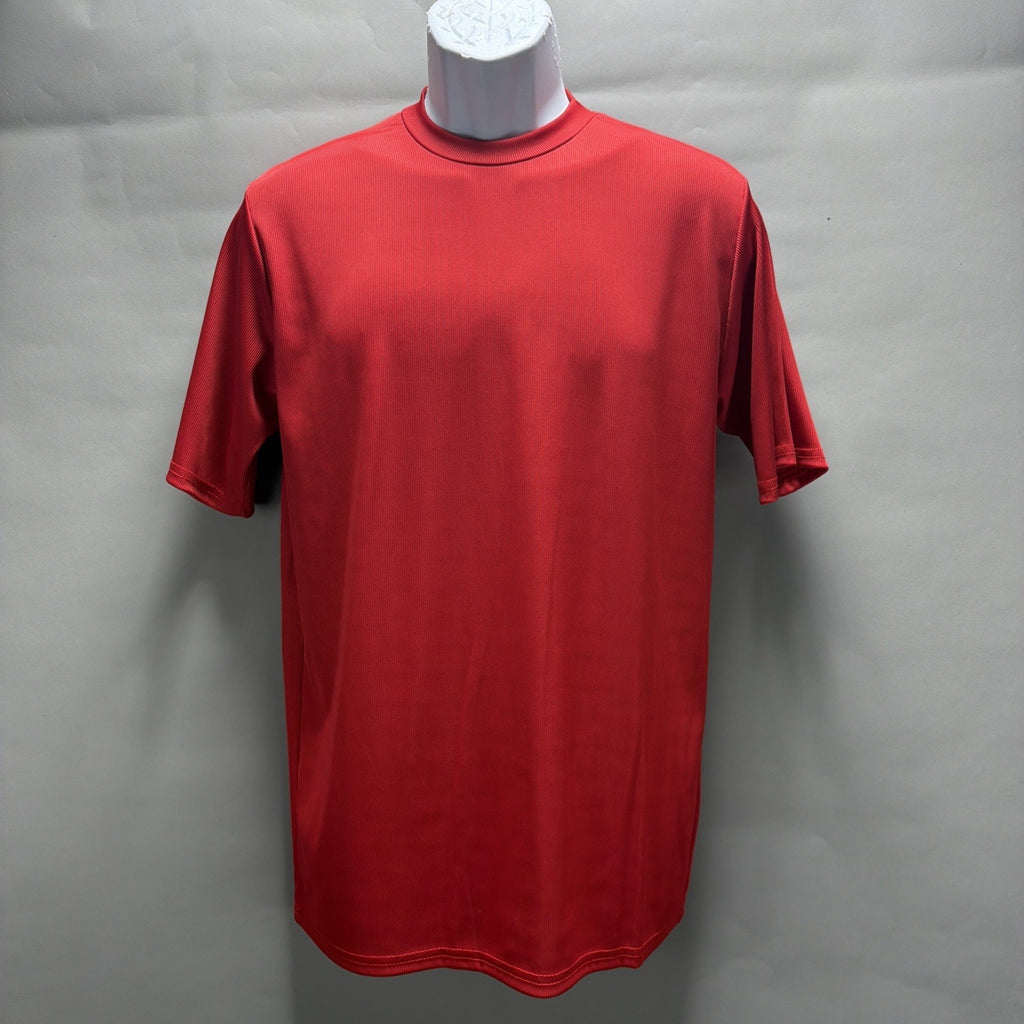 Vinatge PRESTIGE Men's XL Activewear T Shirt Stretch Red Ribbed Panels Made USA