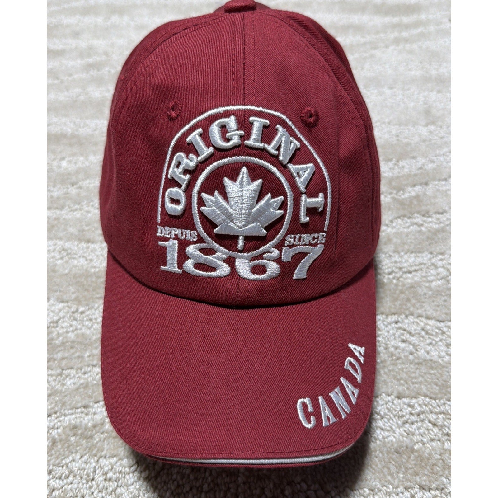 New Canada 1867 Mapleleaf Unisex Adj Red Cap-Stone Age NWT