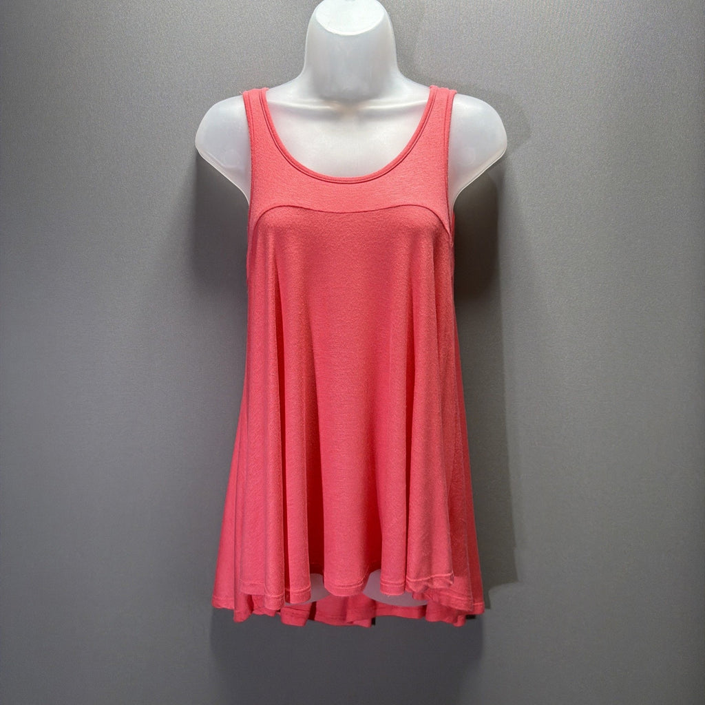 Luxe USA Coral Tunic Tank Top Womens S Small Stretch Boho Sleeveless Slinky