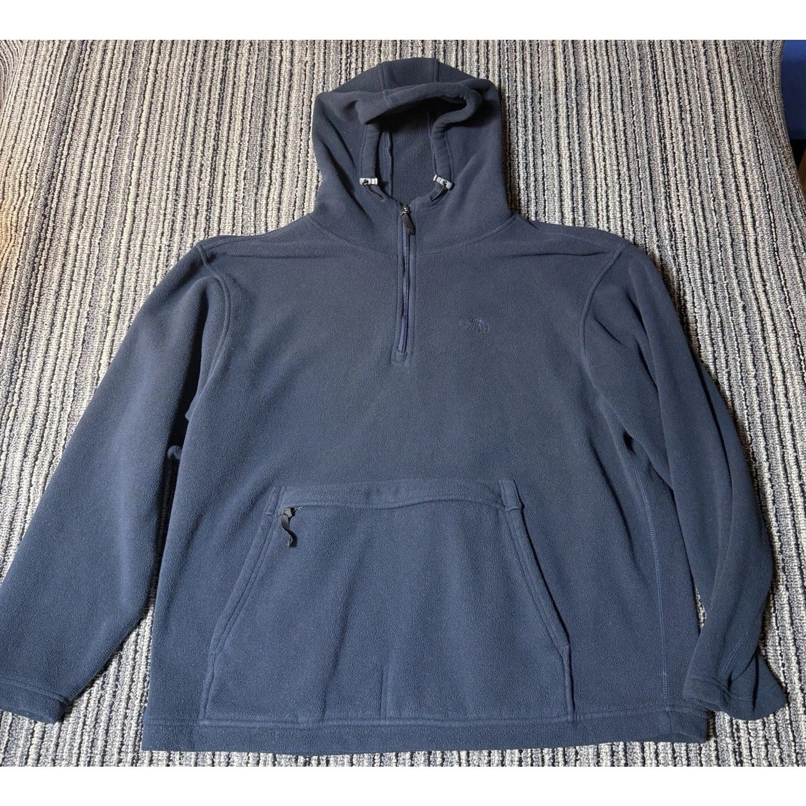 The North Face TKA 100 Men’s XL 2006 Blue Hooded Fleece 1/4 Zip Kangaroo Y2K