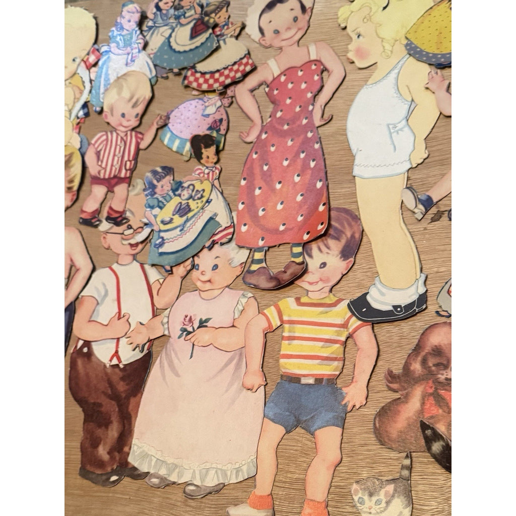 Huge Vintage Paper Dolls Lot 1930s 40s 50s Dolls Clothes Outfits Ephemera 100+