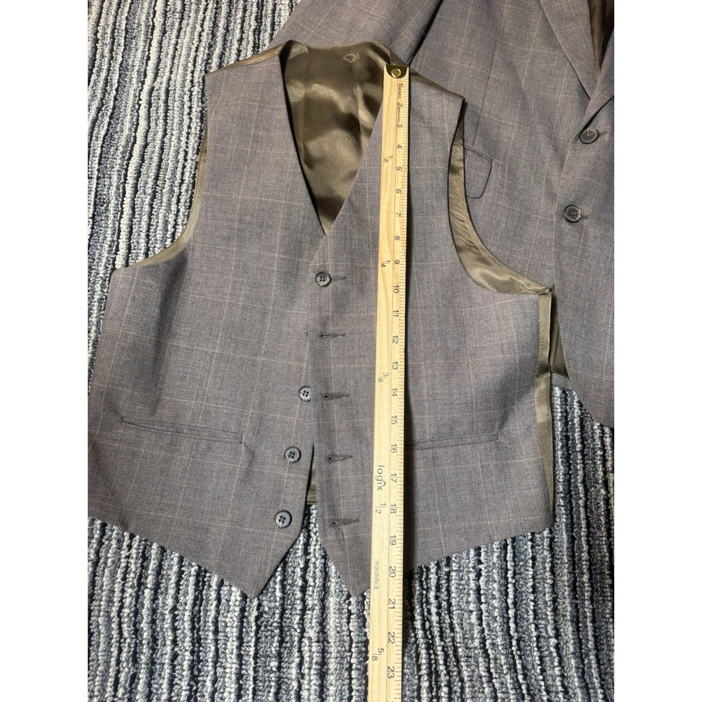 Vintage Christian Dior Jeune Homme Boys 3 Piece Suit Plaid Jacket Vest Pants