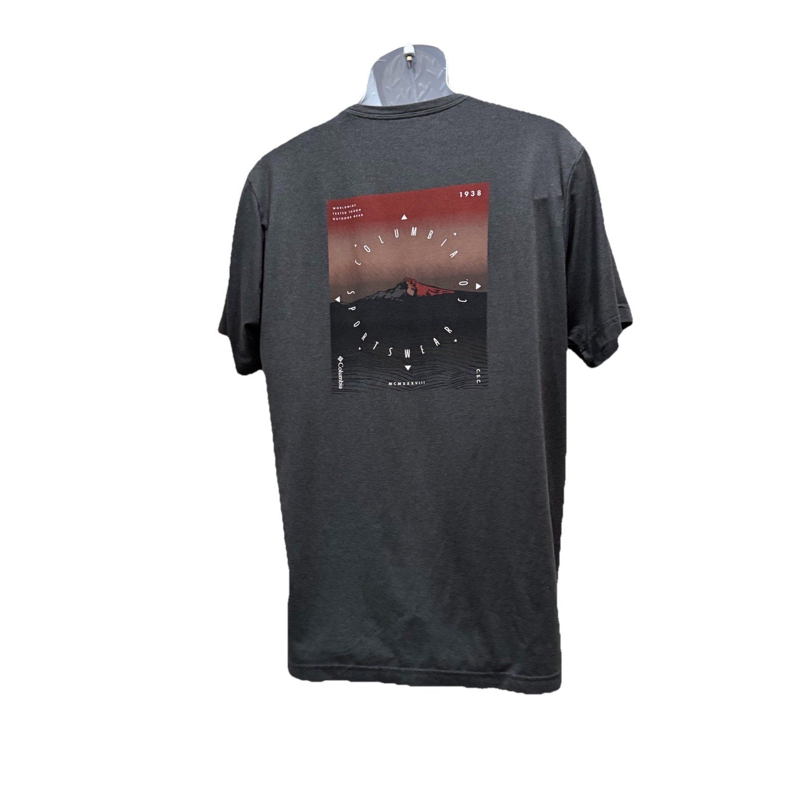 Columbia Omni-Shade Advanced UVA Blocking Shirt Size Medium Gray Short Sleeve