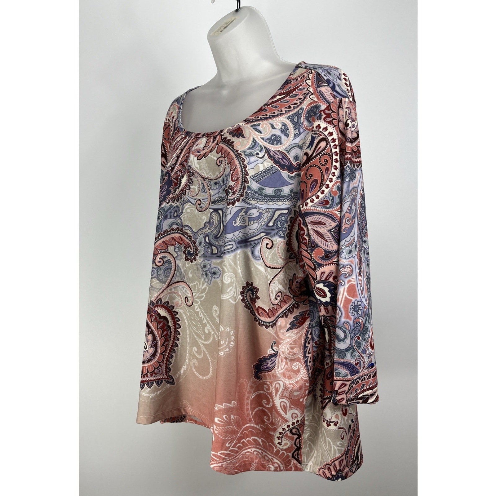 NWT Westport Multicolor Blouse 3X Embellished 3/4 Sleeve