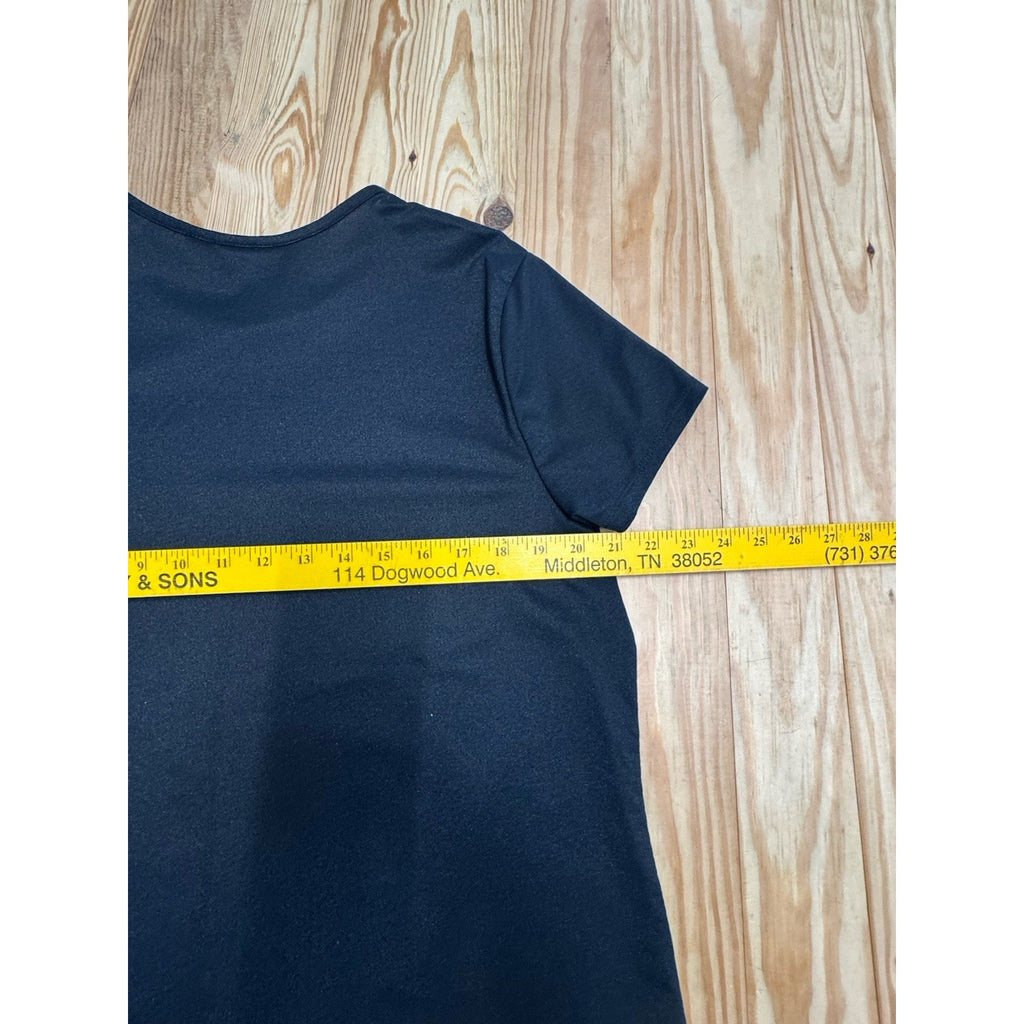 Croft & Barrow T-Shirt Women's X-Large Short Sleeve Black Metallic Crew Neck