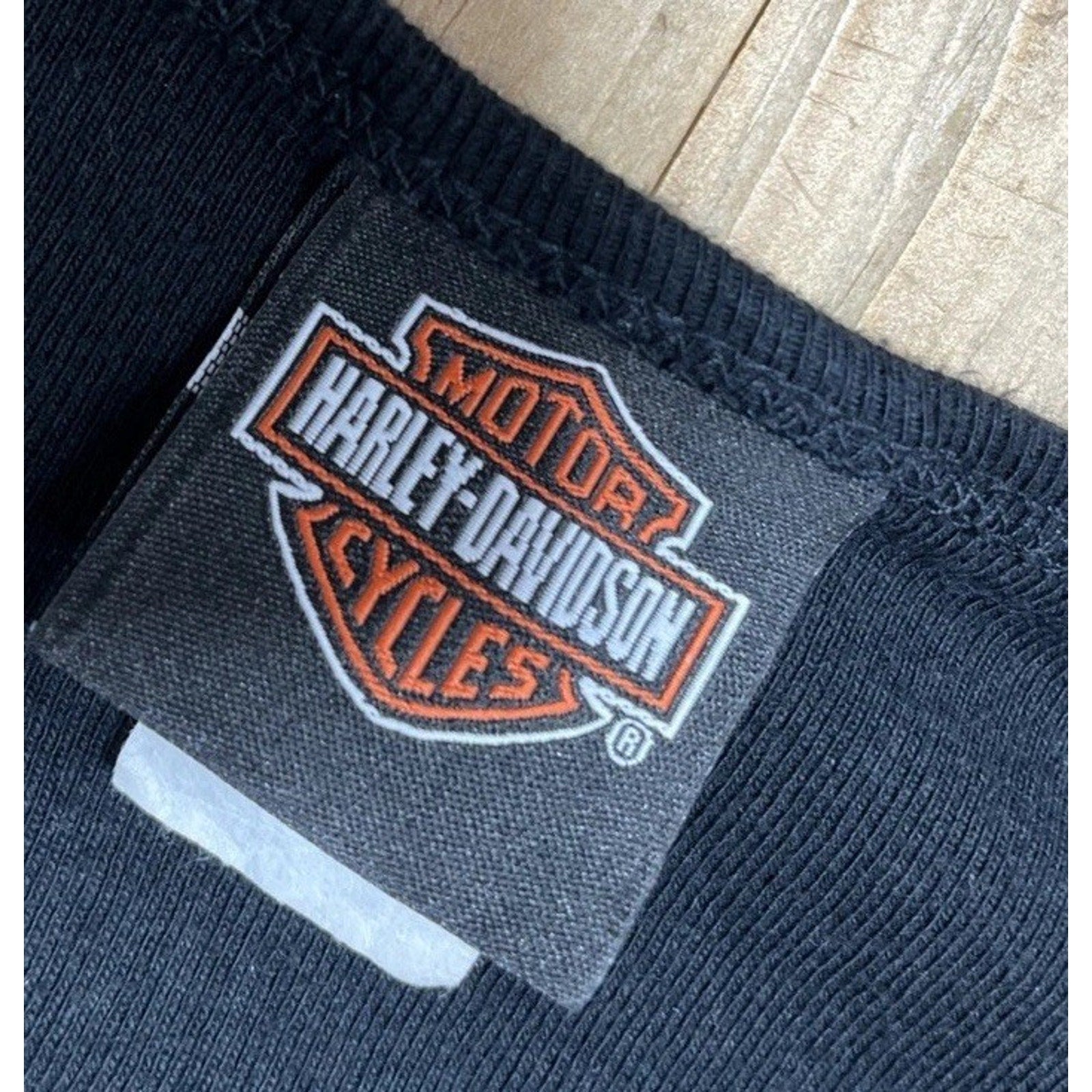 Vtg HARLEY DAVIDSON Top Size M Black Silver Metallic St Charles MO 2005 Made USA