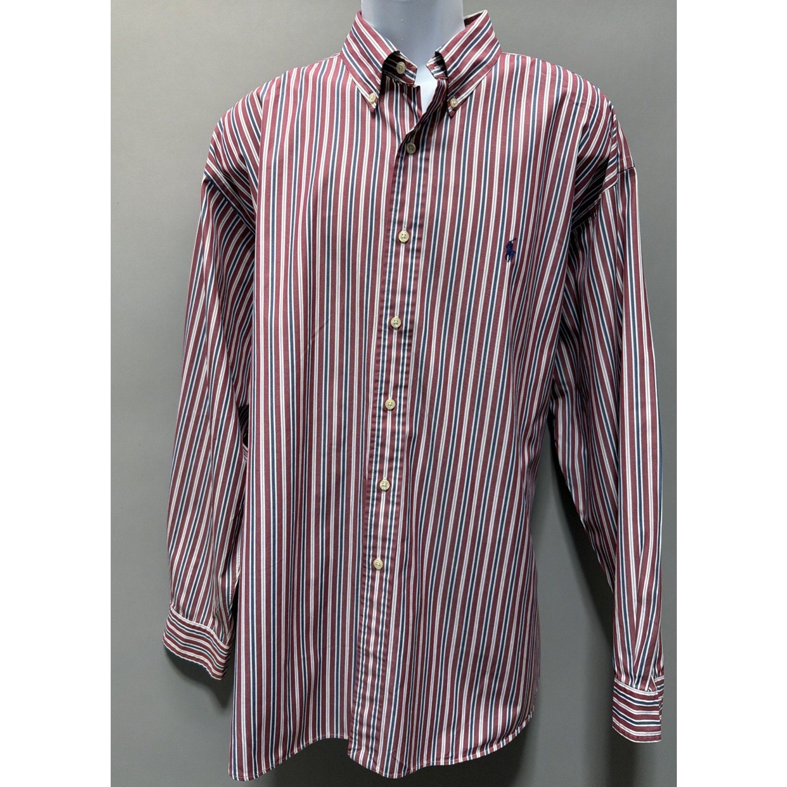 Ralph Lauren Shirt Men XXL Blake Striped Button Up Long Sleeve Casual Preppy